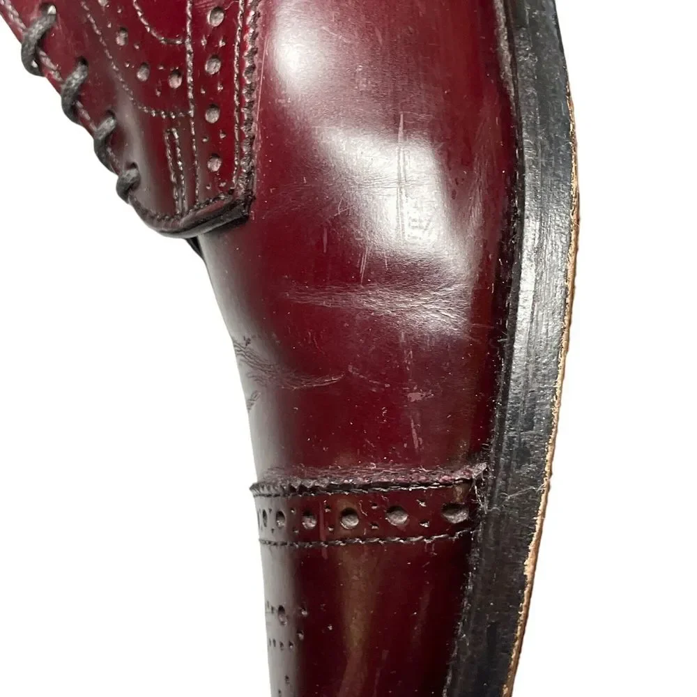 Allen Edmonds SANFORD Burgundy Leather Cap Toe‎ Oxford Dress Shoes 5237 Size 9D